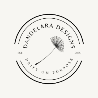 DANDELARA DESIGNS DRIFT ON PURPOSE EST. 2025 logo