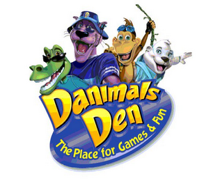 DANIMALS DEN THE PLACE FOR GAMES & FUN logo