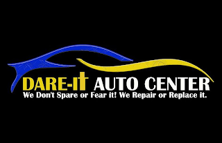 DARE-IT AUTO CENTER WE DON'T SPARE OR FEAR IT! WE REPAIR OR REPLACE IT. logo