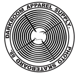 DARKROOM APPAREL SUPPLY. PHOTO SKATEBOARD 88. logo