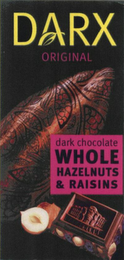 DARX ORIGINAL DARK CHOCOLATE WHOLE HAZELNUTS & RAISINS logo