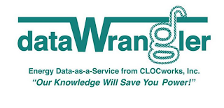 DATA WRANGLER ENERGY DATA-AS-A-SERVICE FROM CLOCWORKS, INC. "OUR KNOWLEDGE WILL SAVE YOU POWER!" logo