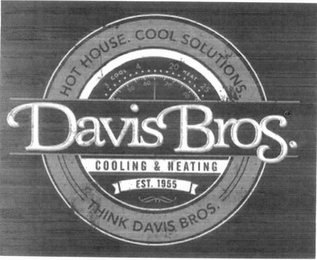 DAVIS BROS. HOT HOUSE. COOL SOLUTIONS. THINK DAVIS BROS. COOLING & HEATING EST. 1955 3 COOL 4 20 HEAT 25 50 60 70 80 logo