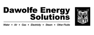 DAWOLFE ENERGY SOLUTIONS. WATER. AIR. GAS. ELECTRICITY. STEAM. OTHER FLUIDS DA WOLFE logo
