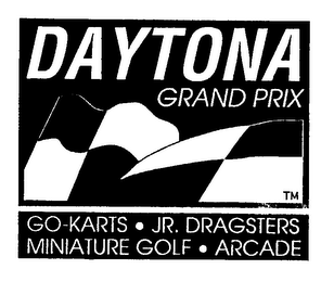 DAYTONA GRAND PRIX GO-KARTS JR. DRAGSTERS MINIATURE GOLF ARCADE logo