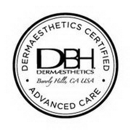 DBH DERMAESTHETICS CERTIFIED ADVANCED CARE BEVERLY HILLS CA USA logo