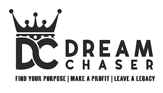 DC DREAM CHASER FIND YOUR PURPOSE | MAKE A PROFIT | LEAVE A LEGACY logo
