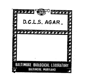 D.C.L.S. AGAR BALTIMORE BIOLOGICAL LABORATORY BALTIMORE, MARYLAND logo