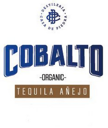 DCP COBALTO DESTILERIA CASA DE PIEDRA ORGANIC TEQUILA AÑEJO 100% AGAVE HECHO EN MEXICO CONT. NET.750ML 40% ALC. VOL. logo