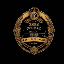 DD 3853 DUKES & DUKES LEGACY BOURBON WHISKEY LLOYD "PAPI'S" DUKES D logo