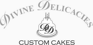 DD DIVINE DELICACIES CUSTOM CAKES logo