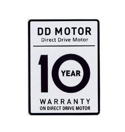 DD MOTOR DIRECT DRIVE MOTOR 10 YEAR WARRANTY ON DIRECT DRIVE MOTOR logo