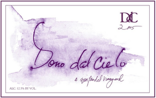 DDC 2005 DONO DAL CIELO A ZINFANDEL VINEYARD ALC. 12.5% BY VOL. logo
