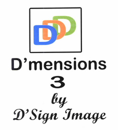DDD D'MENSIONS 3 BY D'SIGN IMAGE logo