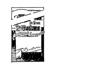 DE BRON VAN P BOKMA DISTILLATEUR LEEUWA RDEN logo