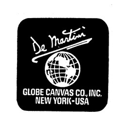 DE MARTINI GLOBE CANVAS CO., INC. NEW YORK-USA logo