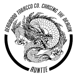 DEADWOOD TOBACCO CO. CHASING THE DRAGON AUNTIE logo