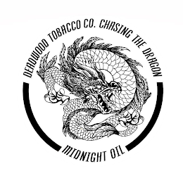 DEADWOOD TOBACCO CO. CHASING THE DRAGON MIDNIGHT OIL logo