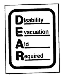 DEAR DISABILITY EVACUATION AID REQUIRED logo