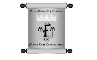 DEAR MISTER/MS MINISTER MY FATHER'S MINISTRY LLC LOVES LOST COMMUNITIES logo