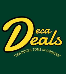 DECA DEALS "TEN BUCKS, TONS OF CHOICES" logo