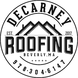 DECARNEY EST. 2017 ROOFING BEVERLY, MA 978·304·6147 logo