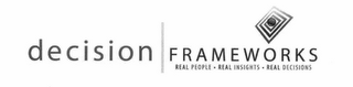 DECISION FRAMEWORKS REAL PEOPLE · REAL INSIGHTS · REAL DECISIONS logo