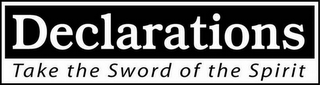 DECLARATIONS TAKE THE SWORD OF THE SPIRIT logo