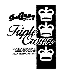 DECONNA ICE CREAM TRIPLE CROWN VANILLA ICE CREAM WITH CHOCOLATE FLAVORED COATING logo