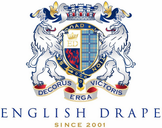 DECORUS ERGA VICTORIS ED SAVILE ROAD INSPIRATION ENGLISH DRAPE SINCE 2001 logo