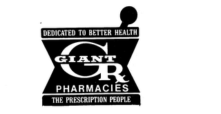 DEDICATED TO BETTER HEALTH G GIANT PHARMACIES THE PRESCRIPTION PEOPLE logo