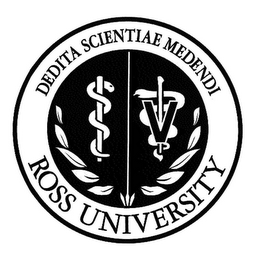 DEDITA SCIENTIAE MEDENDI ROSS UNIVERSITY V logo