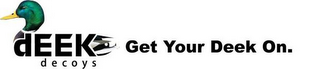 DEEK GET YOUR DEEK ON. DECOYS logo