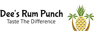 DEE'S RUM PUNCH TASTE THE DIFFERENCE logo