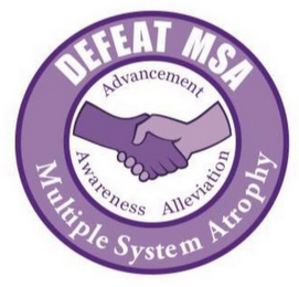 DEFEAT MSA MULTIPLE SYSTEM ATROPHY ADVANCEMENT AWARENESS ALLEVIATION logo