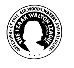 DEFENDERS OF SOIL, AIR, WOODS, WATERS AND WILDLIFE. THE IZAAK WALTON LEAGUE OF AMERICA, INC. logo