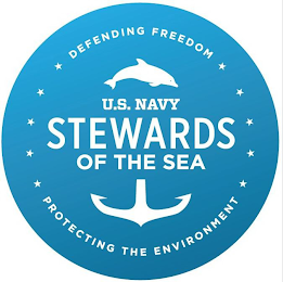 DEFENDING FREEDOM U.S. NAVY STEWARDS OF THE SEA PROTECTING THE ENVIRONMENT logo
