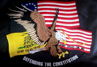 DEFENDING THE CONSTITUTION DONT TREAD ON ME DONT TREAD ON ME logo