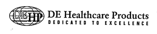 DEHP DE HEALTHCARE PRODUCTS DEDICATED TO EXCELLENCE logo
