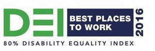 DEI BEST PLACES TO WORK 2016 80% DISABILITY EQUALITY INDEX logo