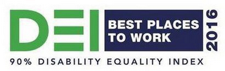 DEI BEST PLACES TO WORK 2016 90% DISABILITY EQUALITY INDEX logo