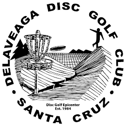 DELAVEAGA DISC GOLF CLUB SANTA CRUZ DISC GOLF EPICENTER EST. 1984 logo