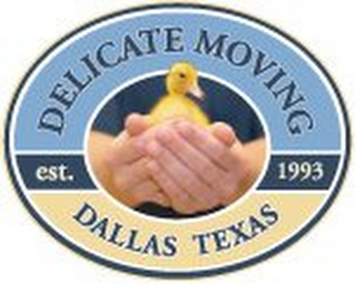 DELICATE MOVING, DALLAS TEXAS, EST. 1993 logo
