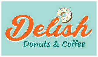 DELISH DONUTS & COFFEE logo