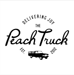 DELIVERING JOY THE PEACH TRUCK EST. 2012 logo