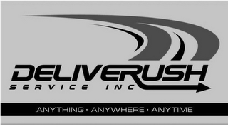 DELIVERUSH SERVICE INC ANYTHING · ANYWHERE · ANYTIME logo