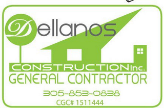 DELLANOS CONSTRUCTION INC. GENERAL CONTRACTOR 305-853-0838 CGC# 1511444 logo