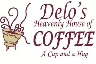 DELOS HEAVENLY HOUSE OF COFFEE A CUP AND A HUG logo