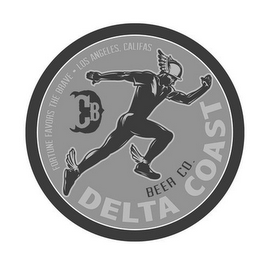 DELTA COAST BEER CO. FORTUNE FAVORS THE BRAVE · LOS ANGELES, CALIFAS DCB logo