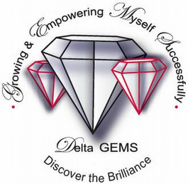· DELTA GEMS GROWING & EMPOWERING MYSELF SUCCESSFULLY · DISCOVER THE BRILLIANCE logo